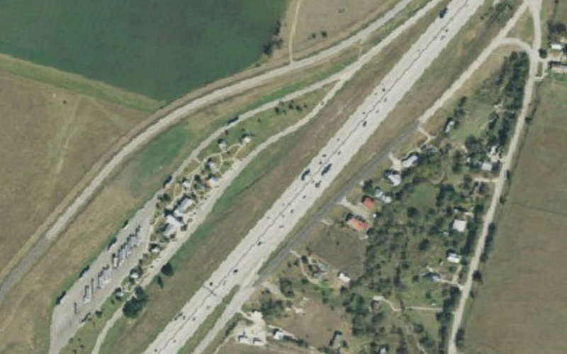 Aerial view of Bell County Safety Rest Area - Southbound