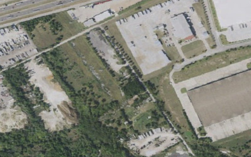 Aerial view of Dallas Truck Parking (Cleveland Rd)