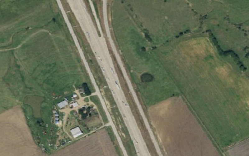 Aerial view of Hill County Safety Rest Area - Northbound