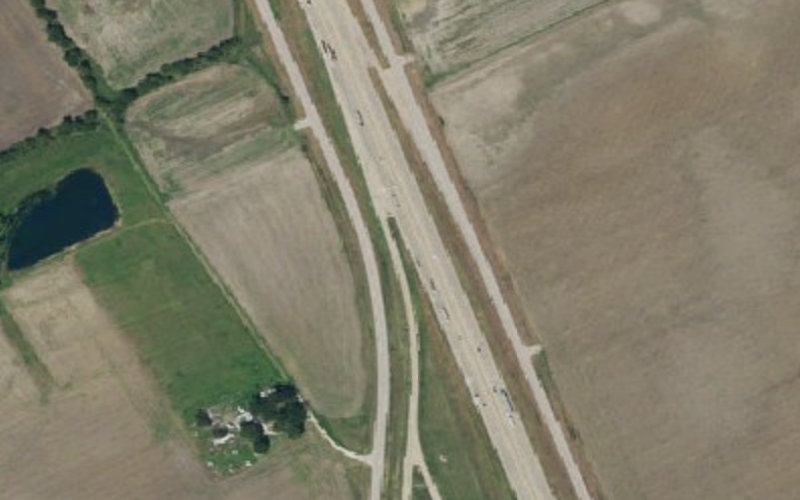 Aerial view of Hill County Safety Rest Area - Southbound