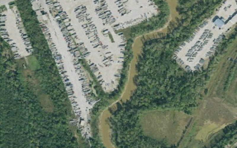 Aerial view of Safe Truck Parking - Houston